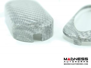 Alfa Romeo 4C Key Fob Cover - Carbon Fiber - White Candy
